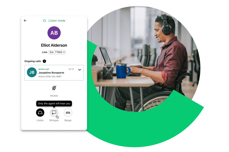 A person working remotely thanks to GoTo Connect