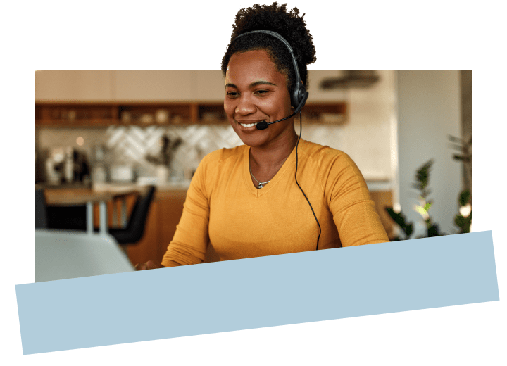 A women on a headset